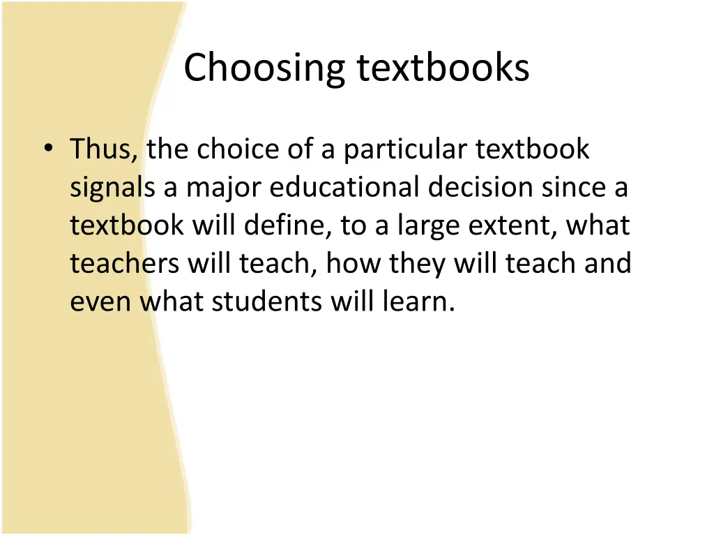 choosing textbooks