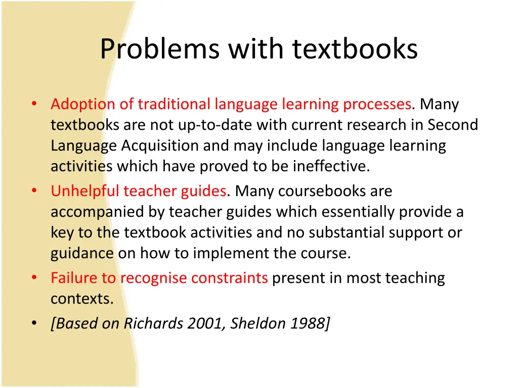 problems with textbooks 1
