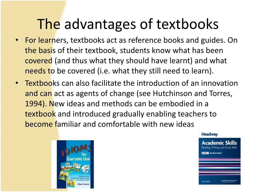 the advantages of textbooks for learners
