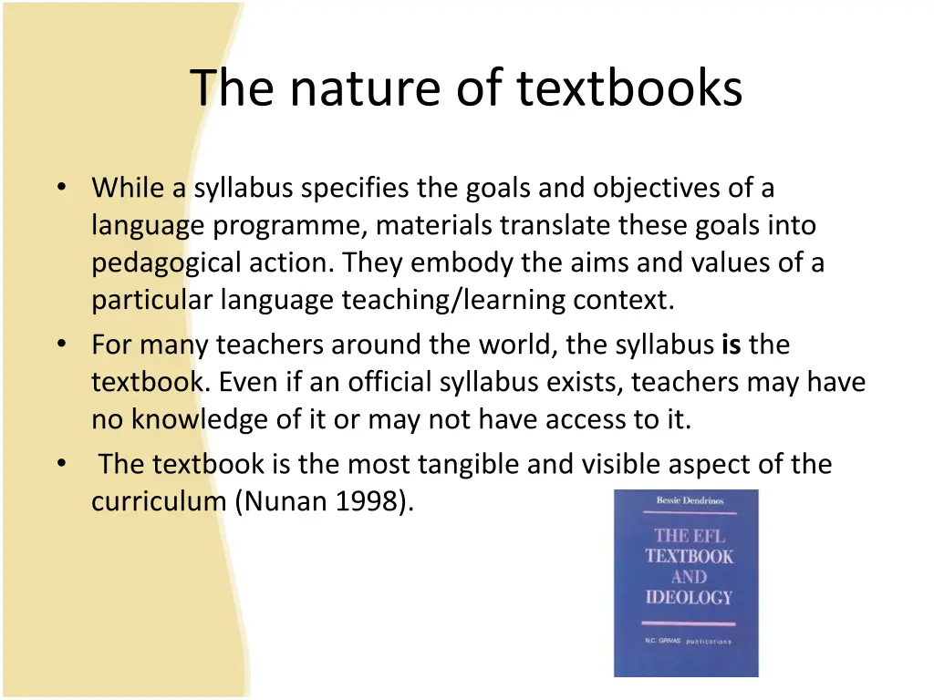 the nature of textbooks
