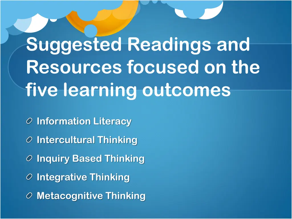 suggested readings and resources focused