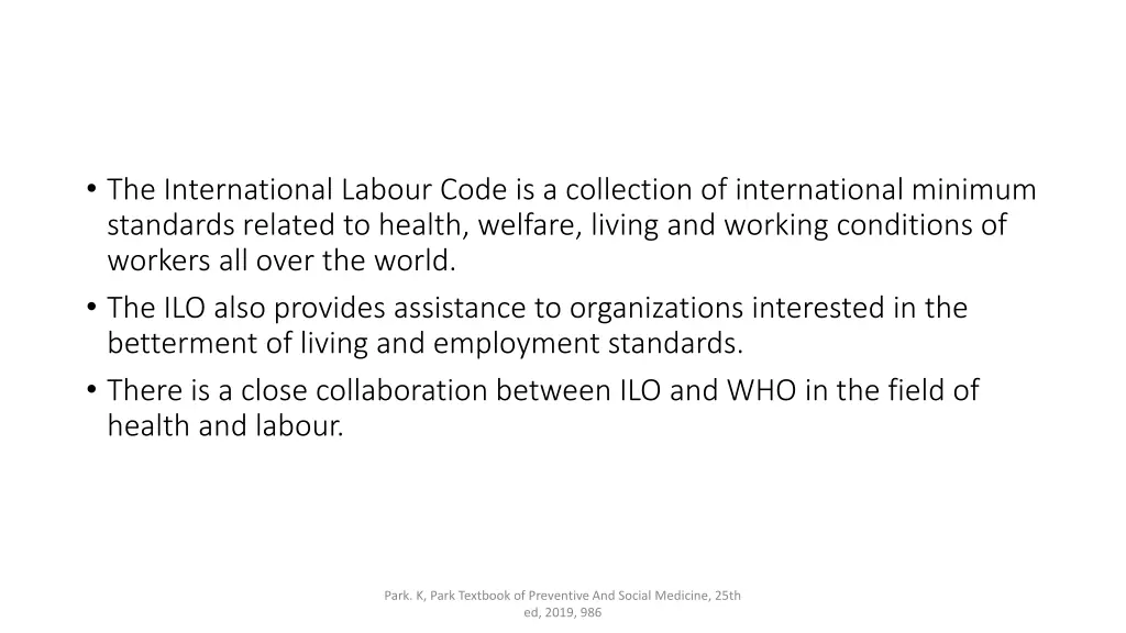 the international labour code is a collection