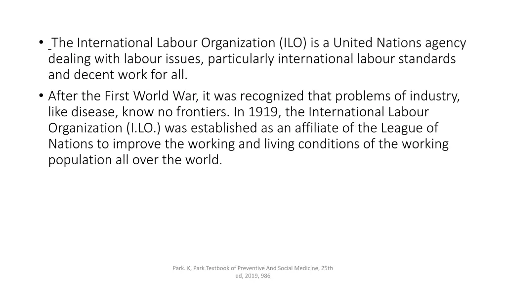 the international labour organization