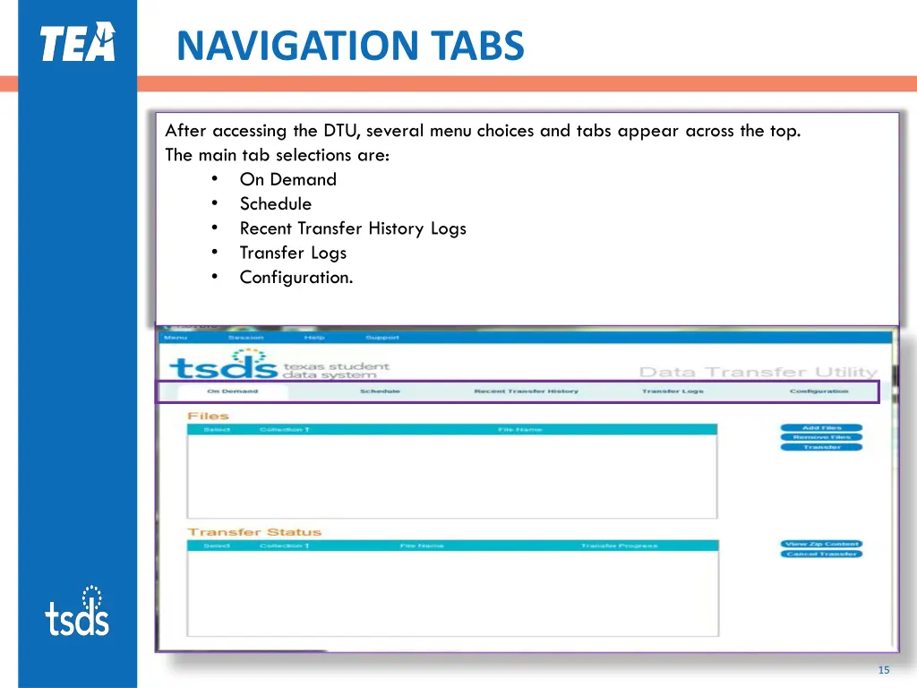 navigation tabs