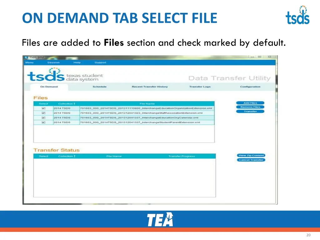 on demand tab select file 1