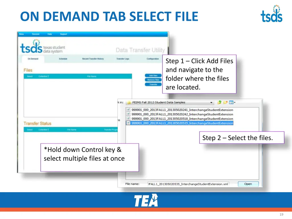 on demand tab select file