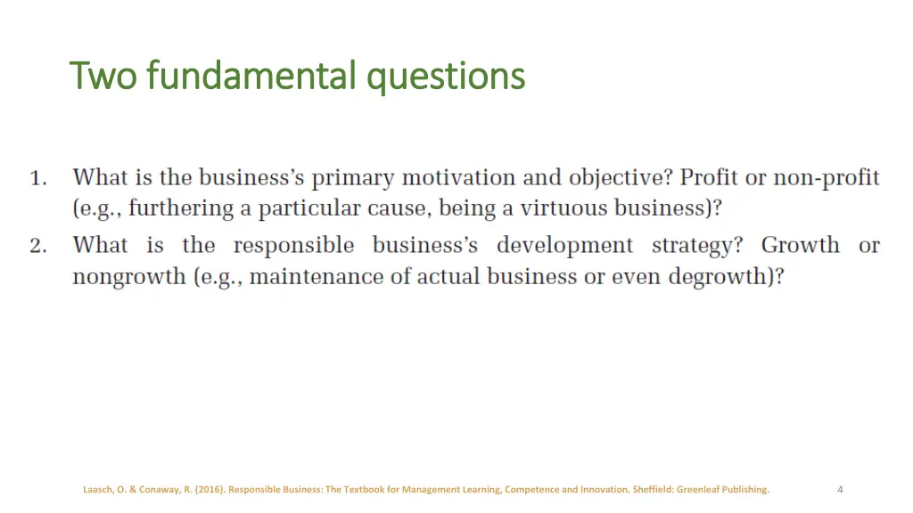 two fundamental questions two fundamental
