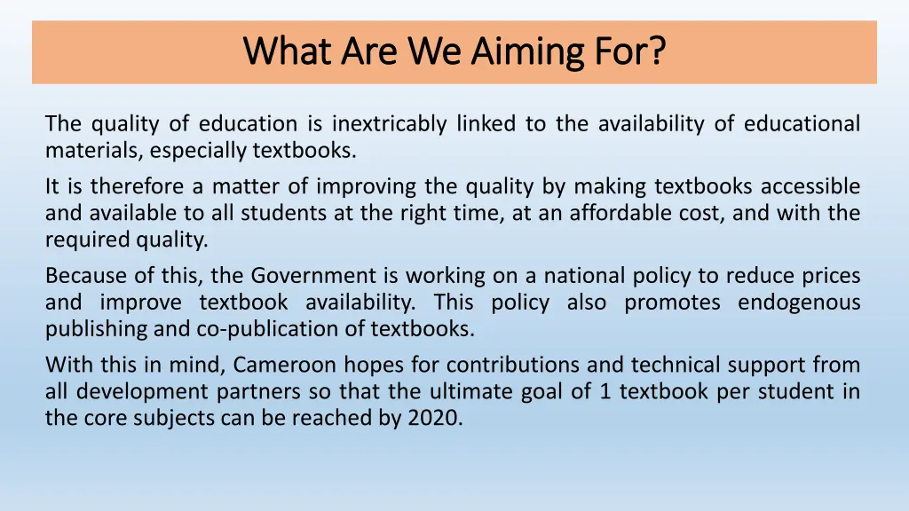 what are we aiming for what are we aiming for