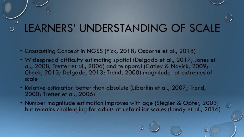 learners understanding of scale