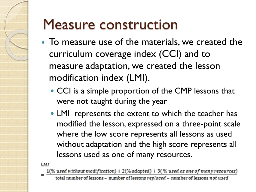 measure construction to measure