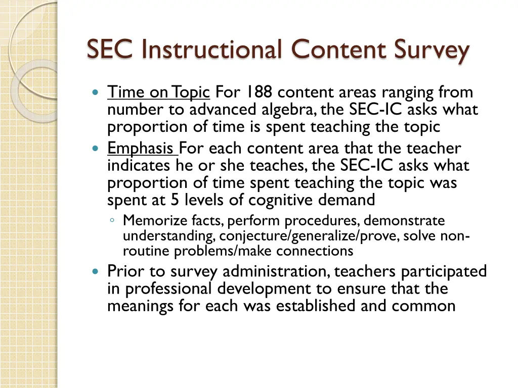 sec instructional content survey