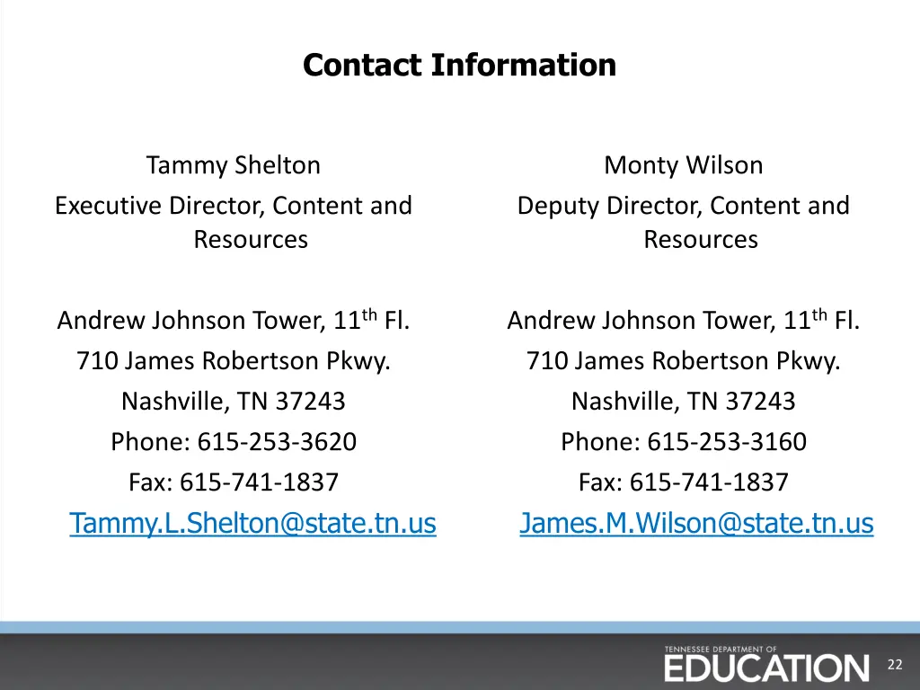 contact information