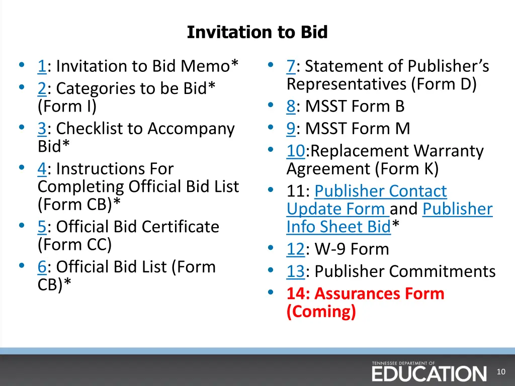 invitation to bid