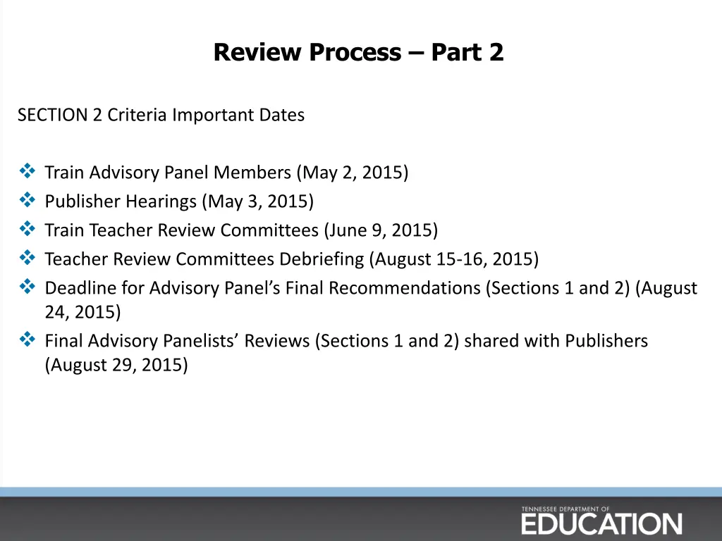review process part 2