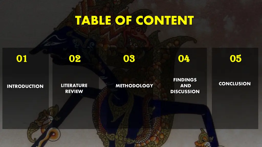table of content