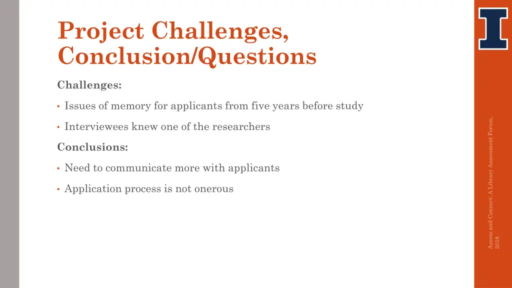 project challenges conclusion questions