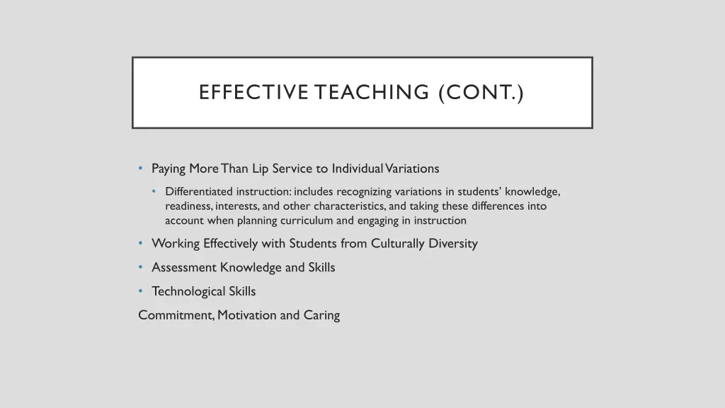 effective teaching cont 1