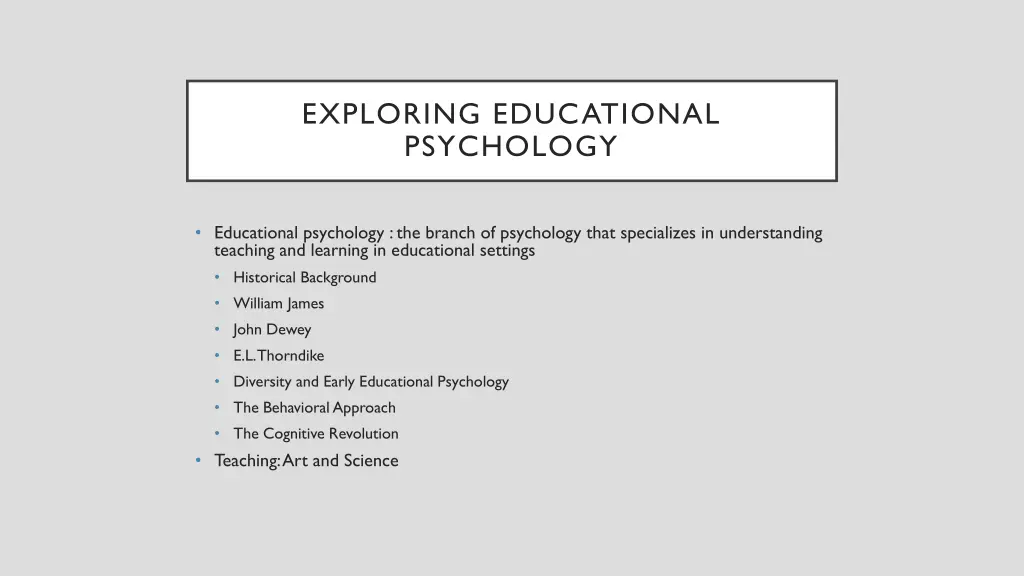 exploring educational psychology