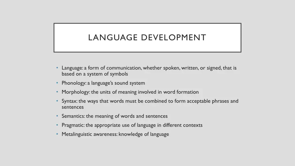 language development
