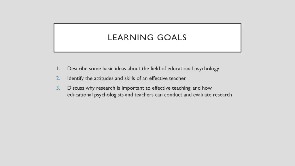 learning goals 1