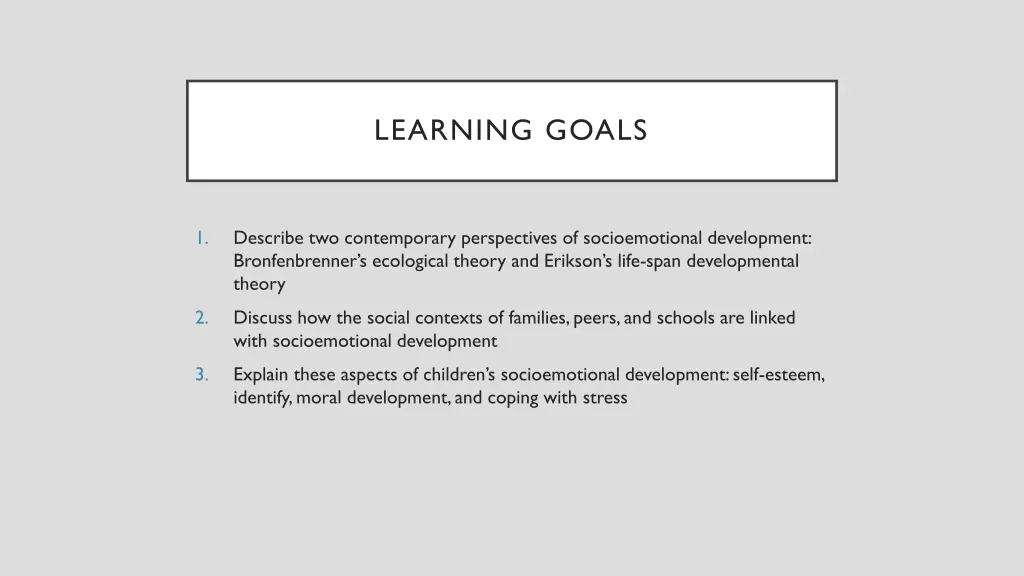 learning goals 4