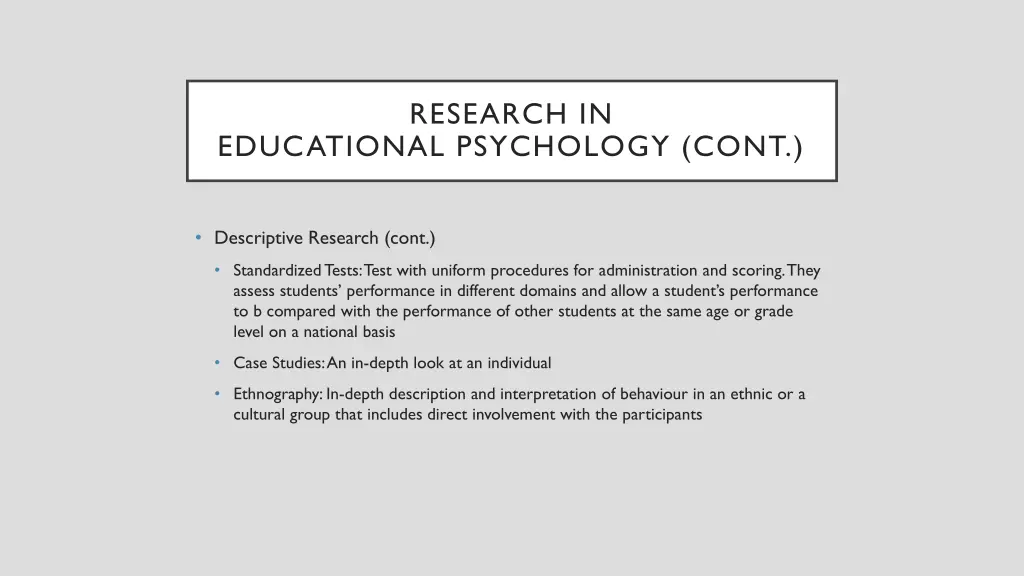 research in 1