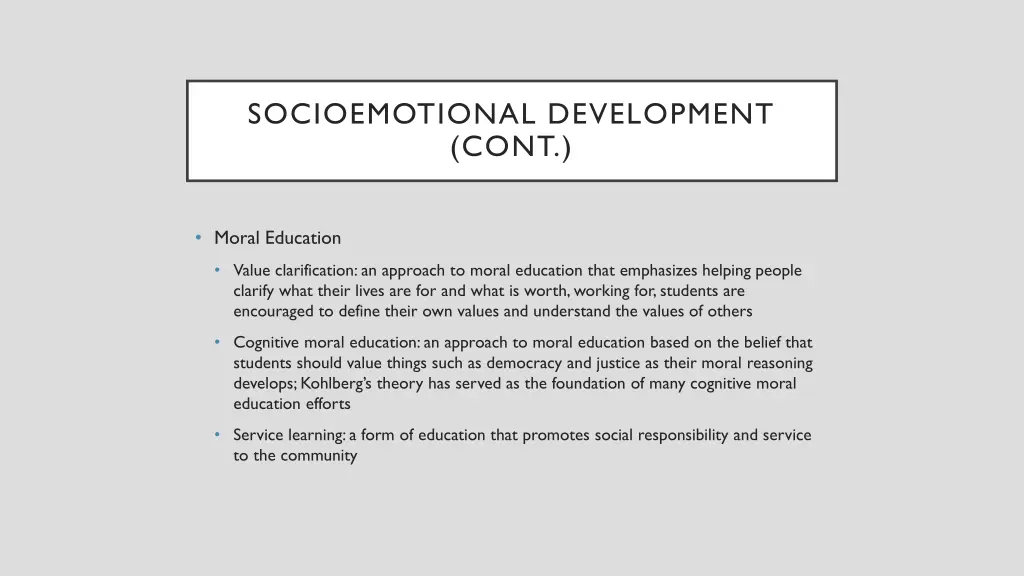 socioemotional development cont 2