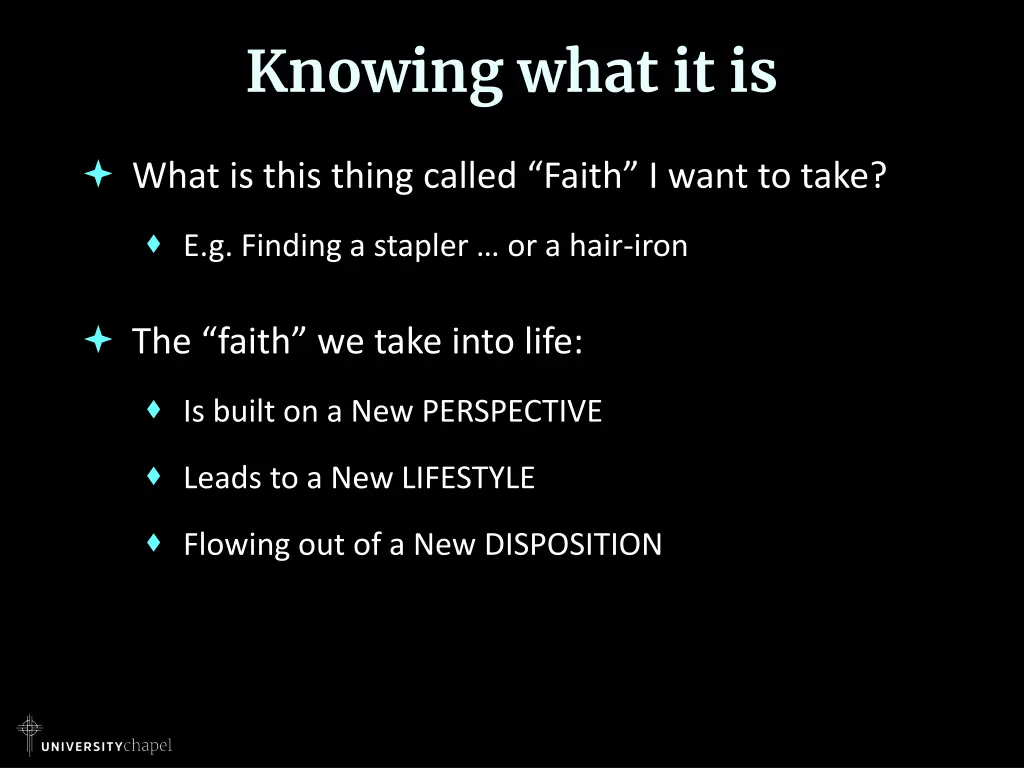 knowing what it is