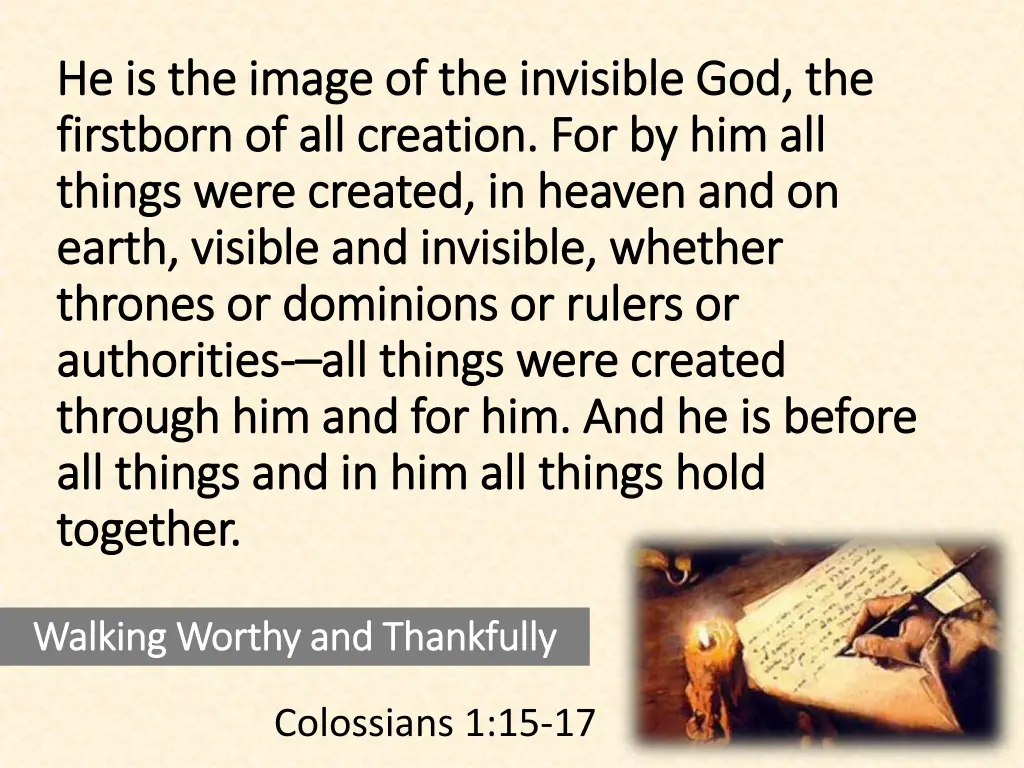 he is the image of the invisible
