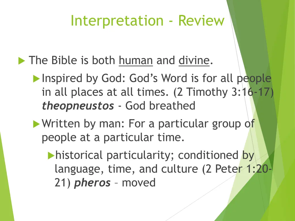 interpretation review