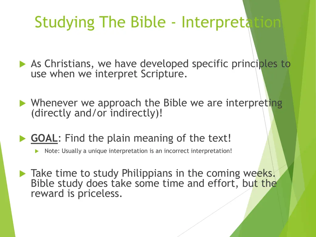 studying the bible interpretation
