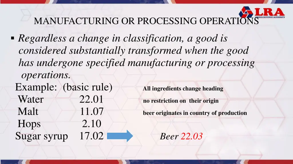 manufacturing or processing operations