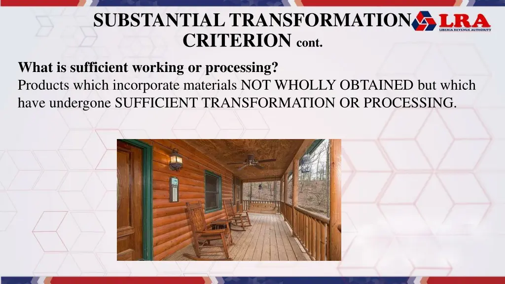 substantial transformation criterion cont what
