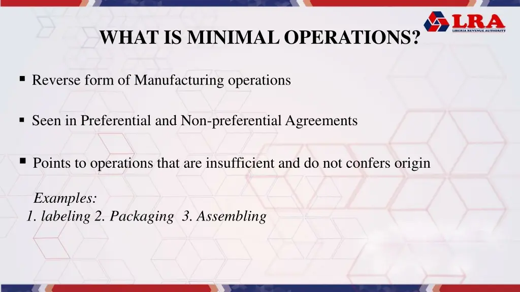 what is minimal operations