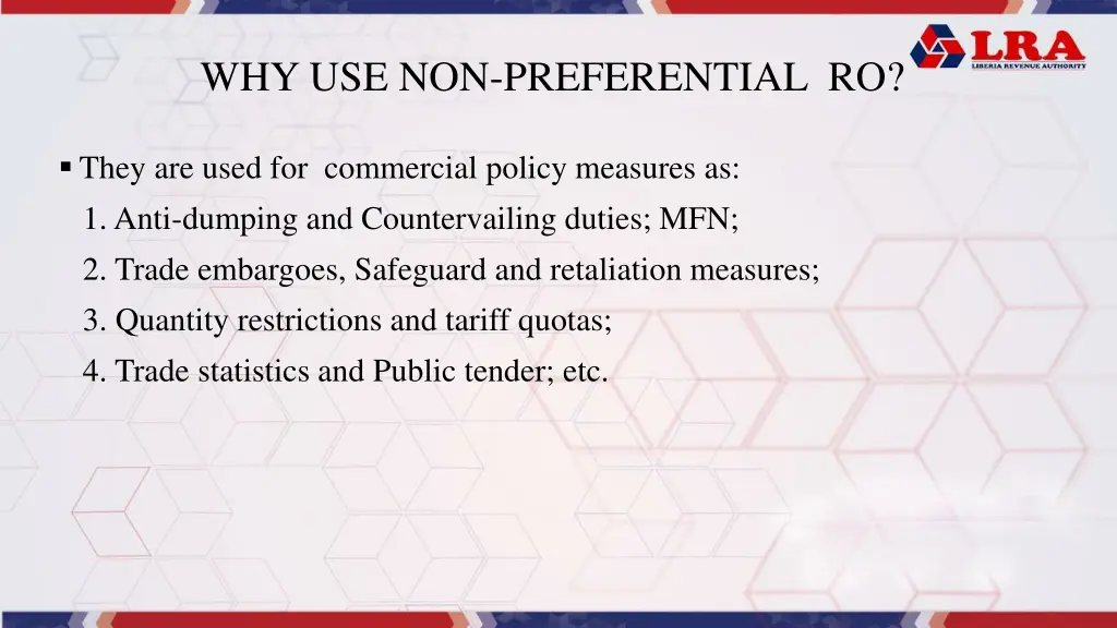 why use non preferential ro