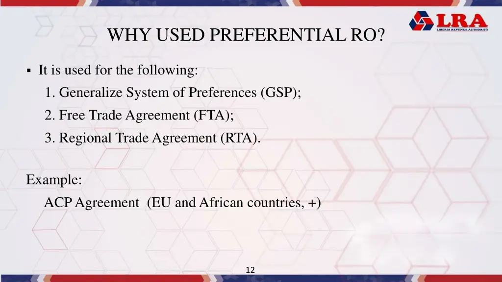 why used preferential ro
