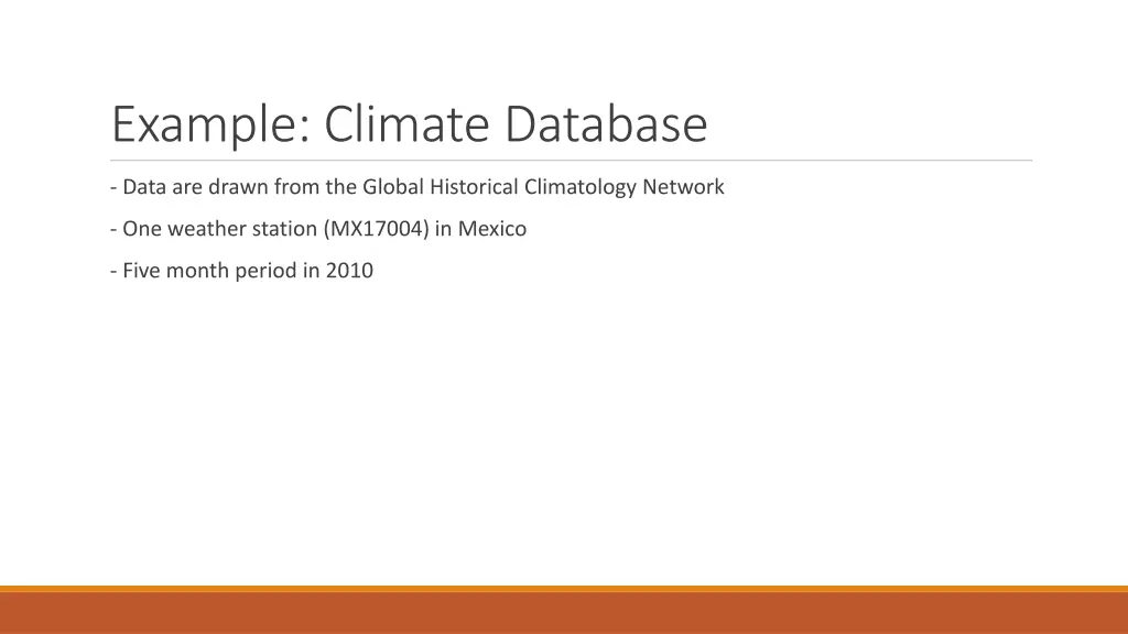 example climate database