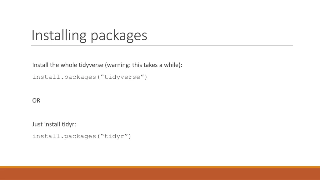 installing packages