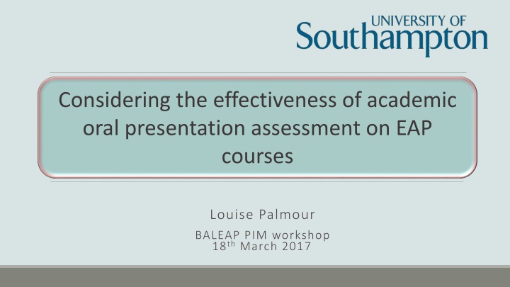 considering the effectiveness of academic oral