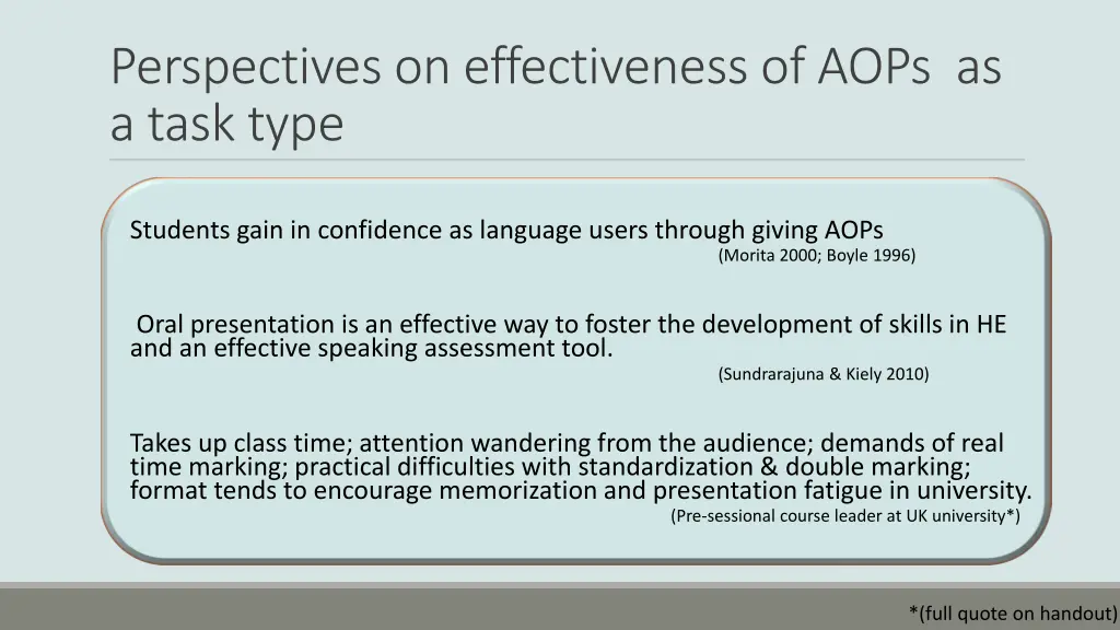 perspectives on effectiveness of aops as a task
