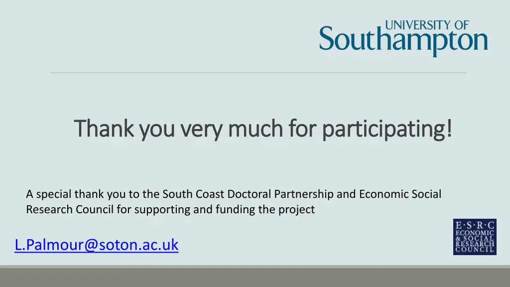 thank you very much for participating thank