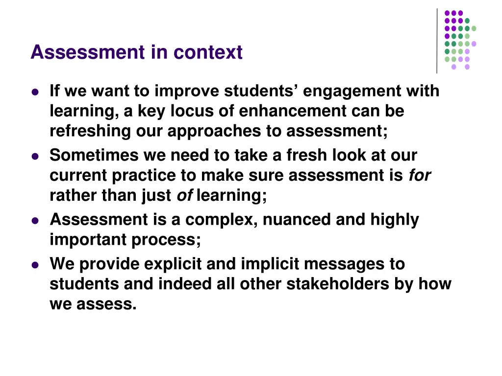 assessment in context