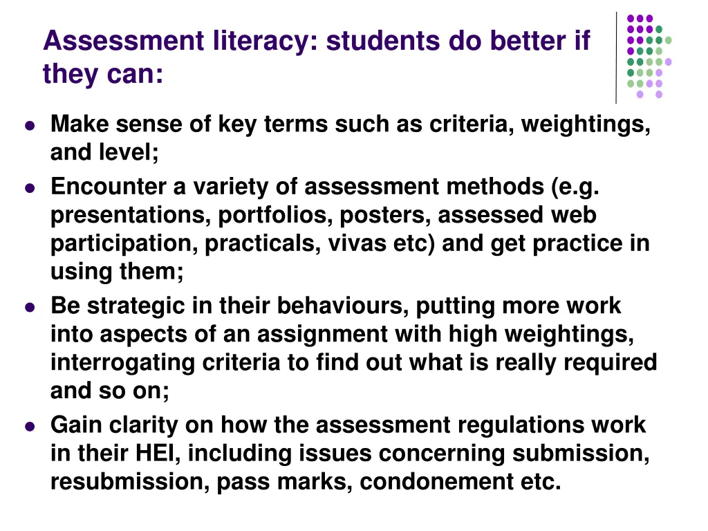 assessment literacy students do better if they can