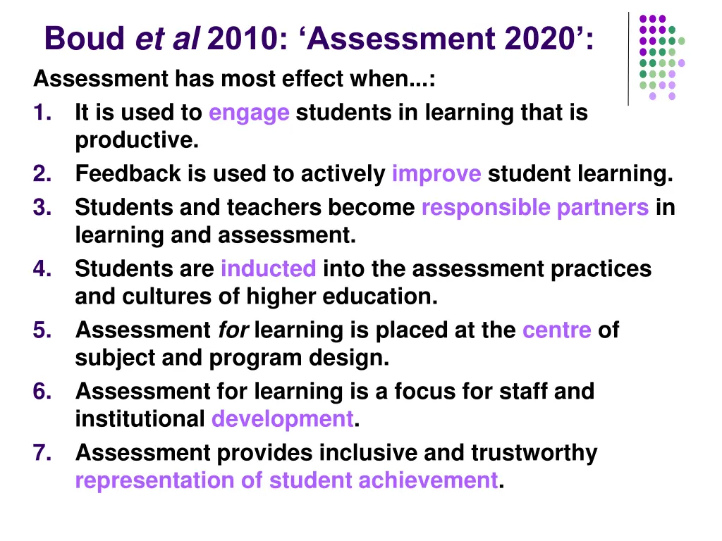 boud et al 2010 assessment 2020 assessment
