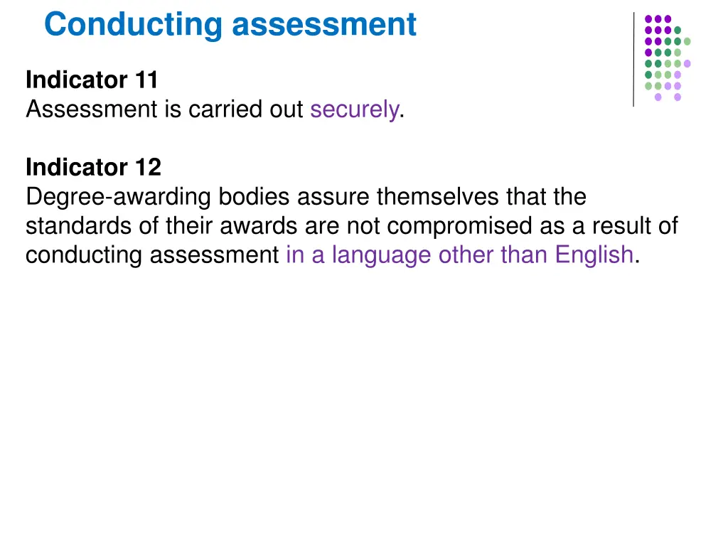 conducting assessment