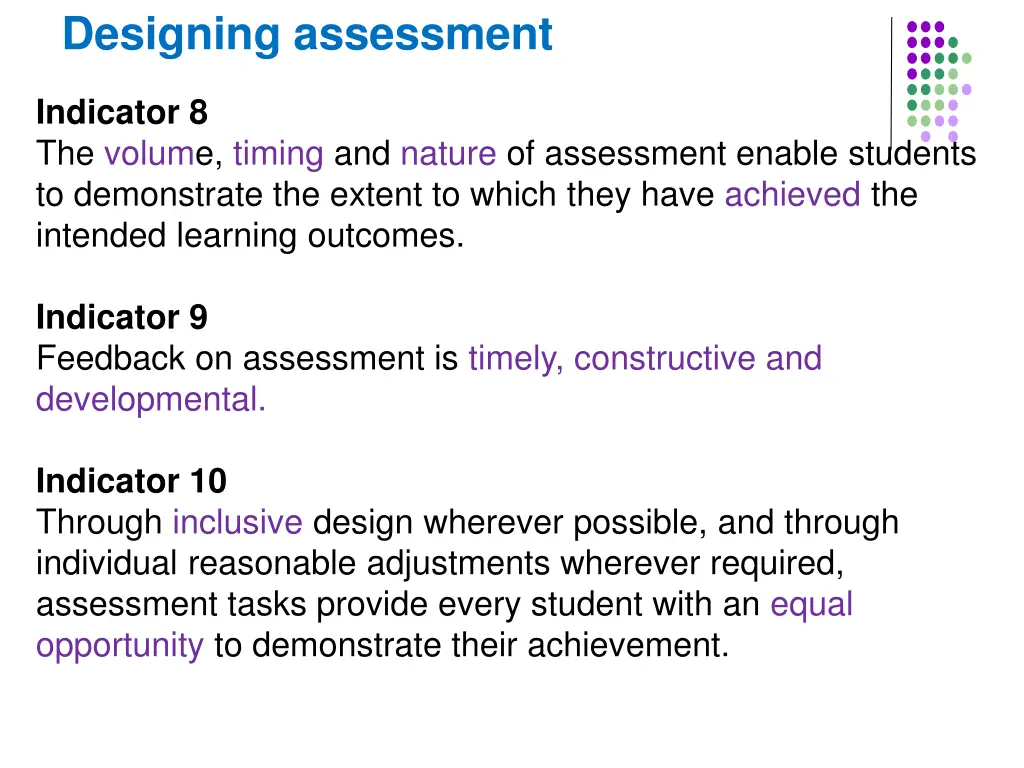 designing assessment