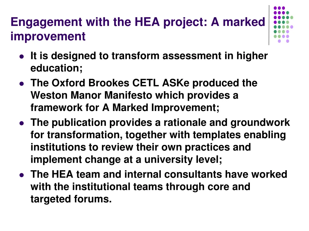 engagement with the hea project a marked