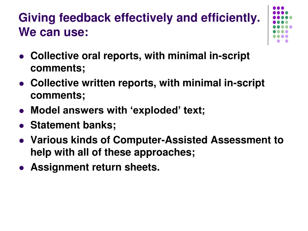 giving feedback effectively and efficiently