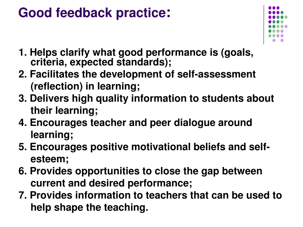 good feedback practice