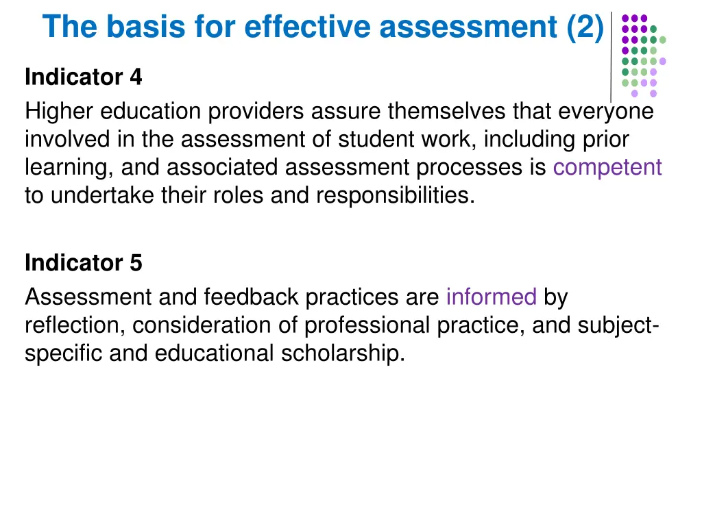 the basis for effective assessment 2